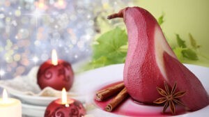 Poached Pears in Red Wine with Cinnamon | Plant-based Recipes | Naked Food Magazine
