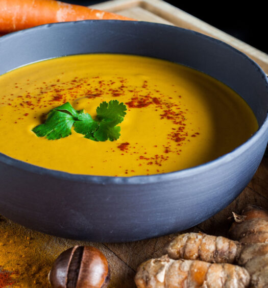 Roasted Chestnut, Carrot, & Turmeric Bisque