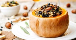 Stuffed Holiday Pumpkin | Holiday Plant-based Vegan Recipes | Naked Food Magazine
